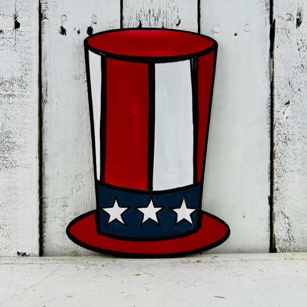 Uncle Sam Hat,  Wood Cutout, Shape Paint by Line