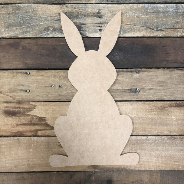 Newer Easter Bunny Wooden Shape, Paintable Wooden MDF