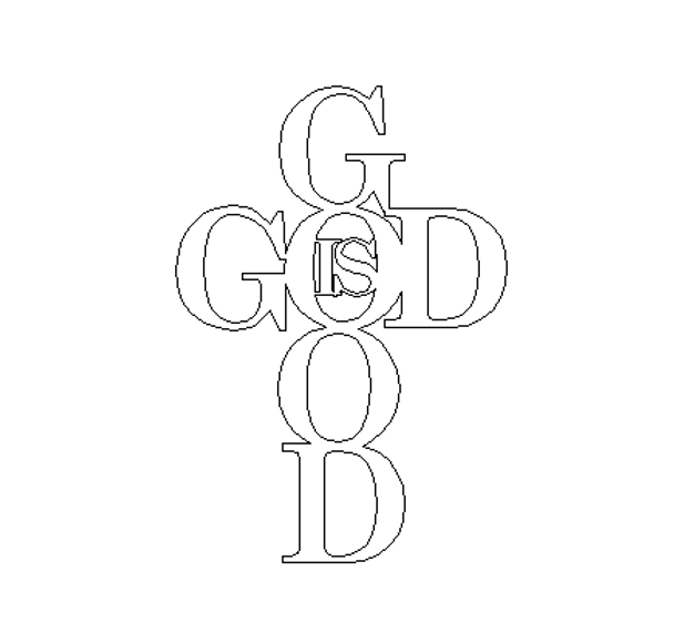 God is Good Shape Phrase Cutout, Unfinished  DIY Craft Word