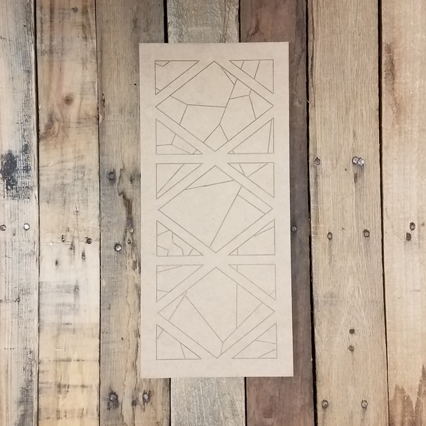 Diamond Design Mosaic Panel, Unfinished Wood Shape