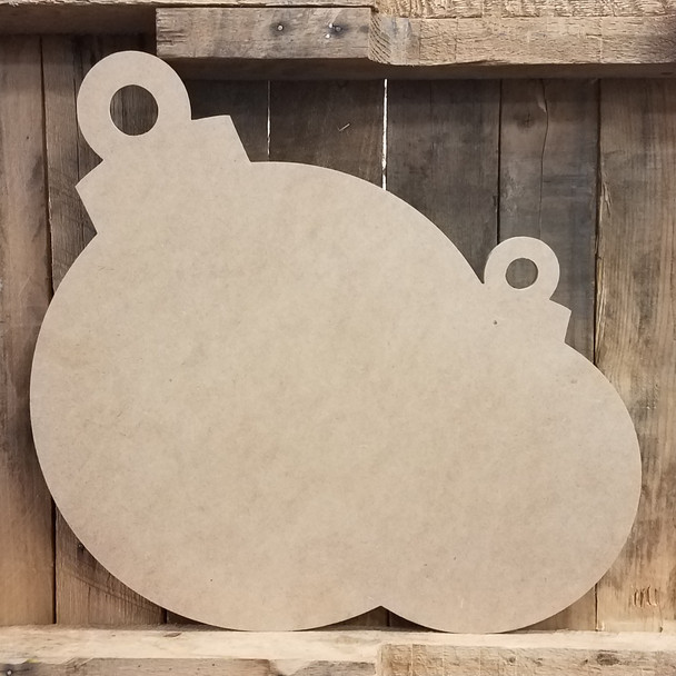 Two Ornaments Unfinished Cutout, Paintable Wooden Shape MDF