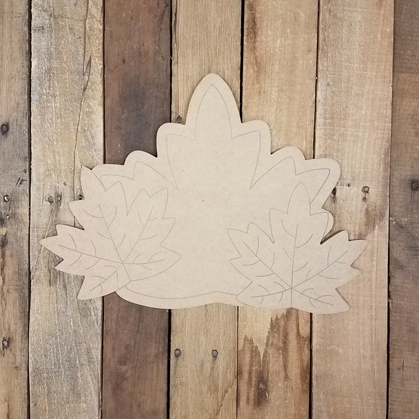 Fall Leaf Cluster, Unfinished Decor Shape, Paint by Line