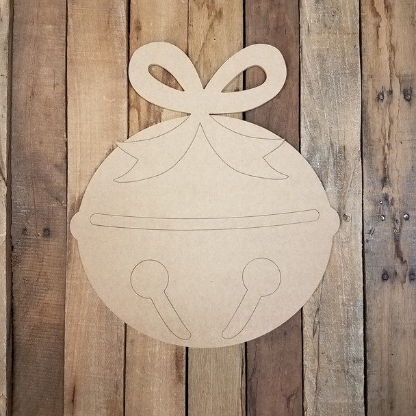 Jingle Bell with Ribbon Cutout, Shape, Paint by Line
