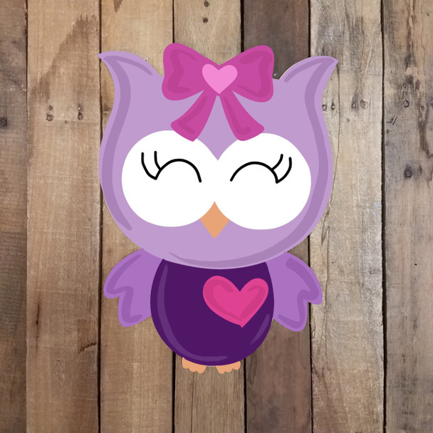 Cute Love Owl, Paint By Line, Engraved Valentine's Art Craft Shape