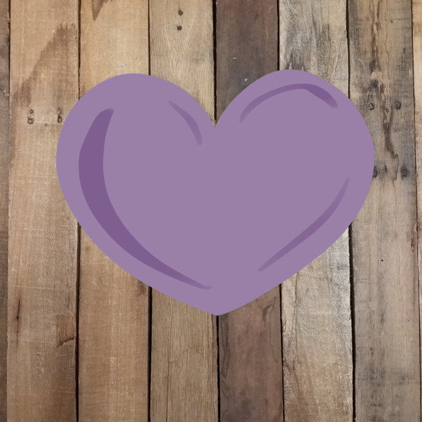Wide Valentine Heart Unfinished Cutout, Wooden Craft Shape
