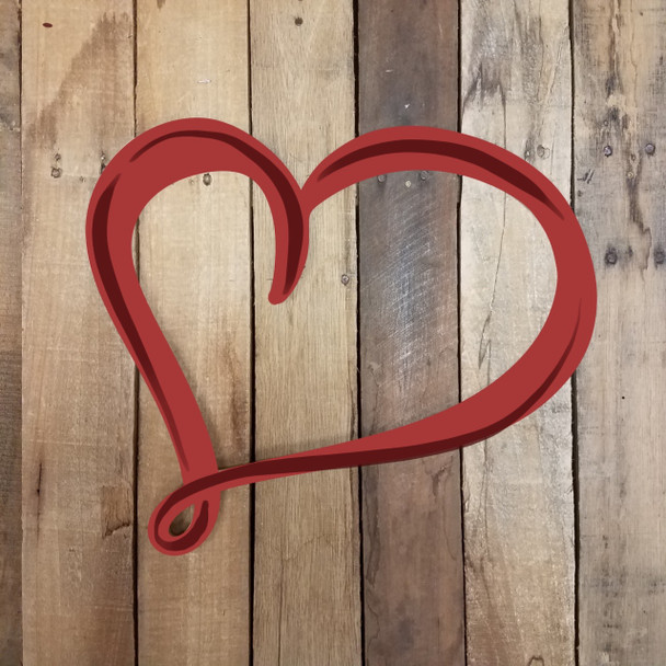 Valentine Heart Outline, Wooden Unfinished DIY Craft