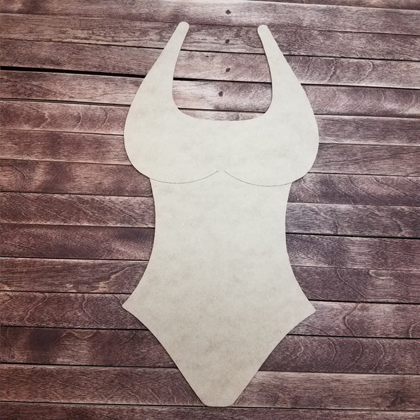 Summer 1 Piece Swim Suit 2, Wooden Craft Shape, Paint by Line