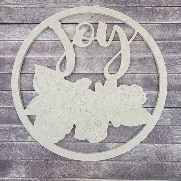 Joy Circle, Engraved DIY Craft Shape