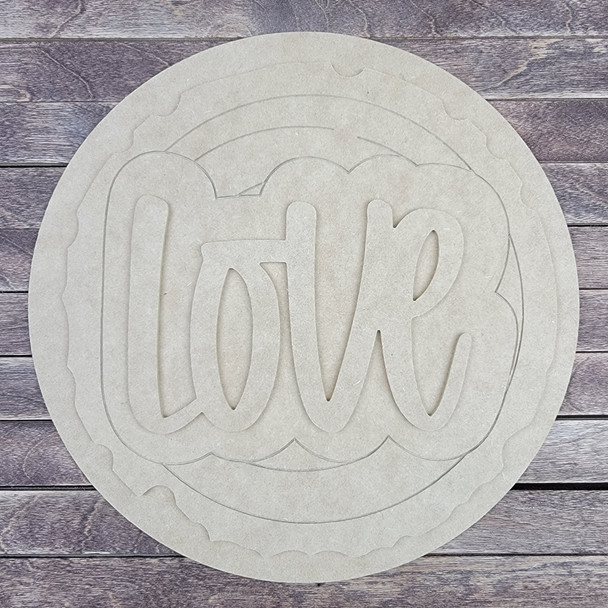 14" Love Wood Slice Stacked Décor Kit, Unfinished 3 Piece Set