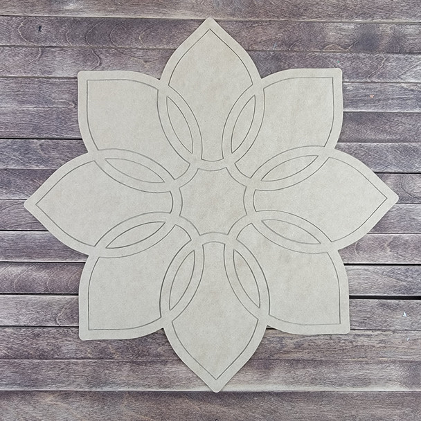 Floret Flower, Paint by Line ,Design Wood Craft Cutout