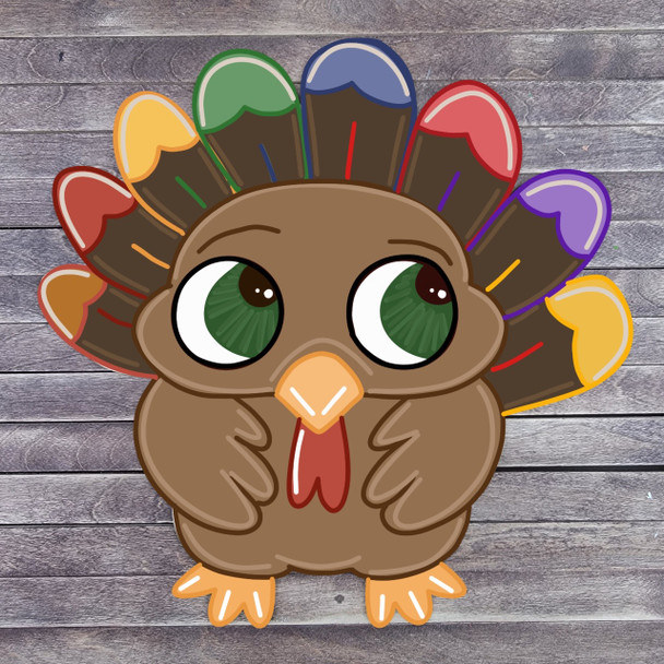 Baby Turkey, Paint by Line, Design Wood Craft Cutout