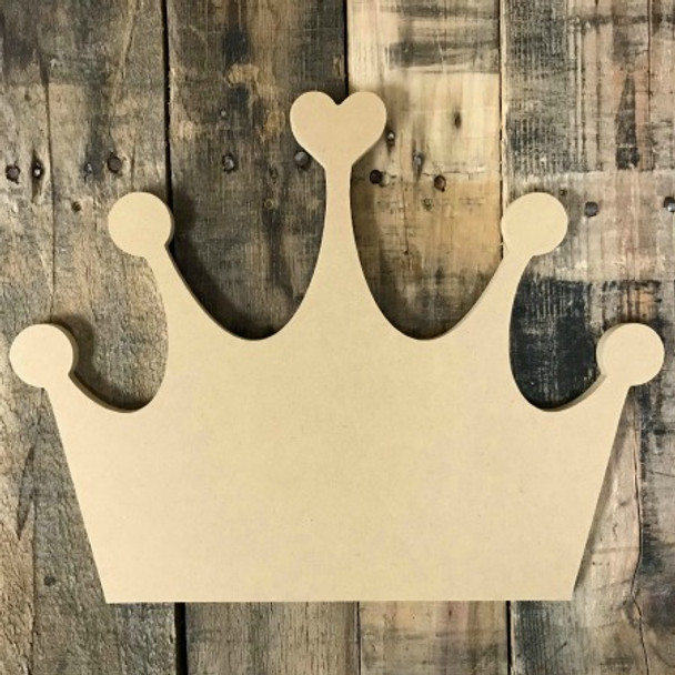 Crown Heart, Wood Cutout, Shape