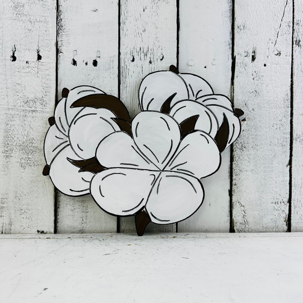 Cotton Boll Trio, Unfinished Wooden Cutout