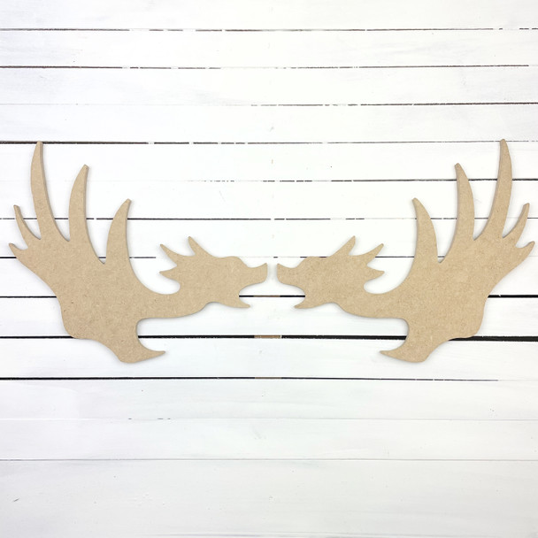 Massive Moose Antlers, Unfinished Wooden Craft Shape