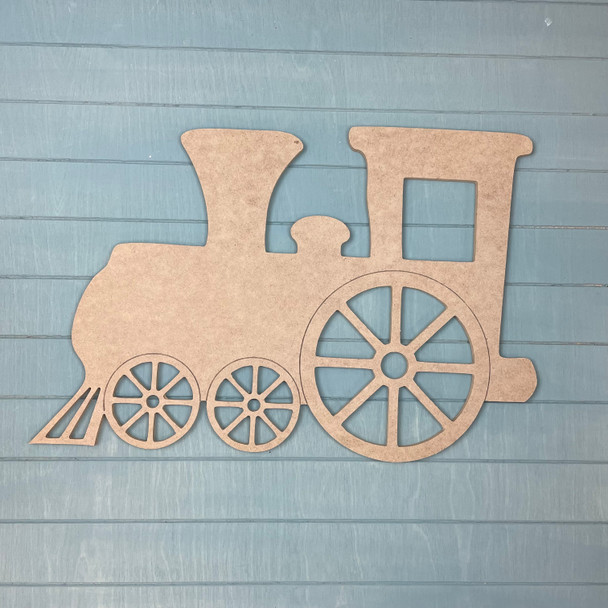 Train Locomotive, Unfinished MDF Craft Shape