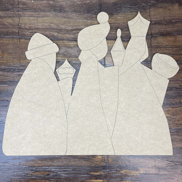 3 Wise Men , Paint by Line, Christmas Craft Shape