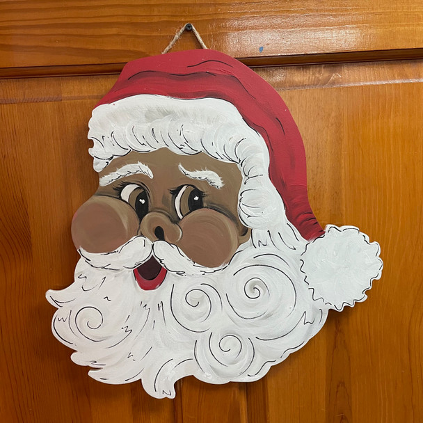 Santa Face 3 Wooden Doorhanger