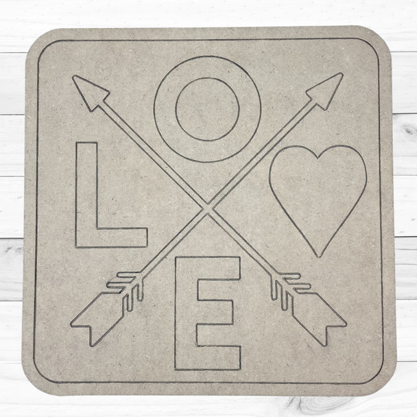 Love Arrow Square, Unfinished Craft, DIY Art