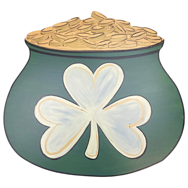 Finished Pot of Gold with Clover Engraved