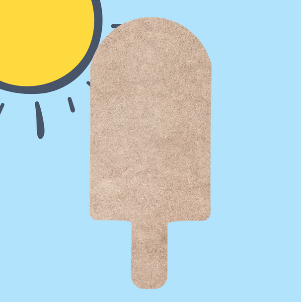 Popsicle, Fudge Pop, Unfinished Craft Shape