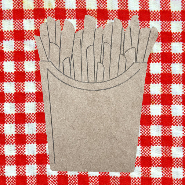 French Fries Craft Shape, Fast Food Shape, Unfinished Craft Shape