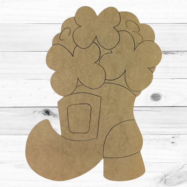 Boot with Clover, St. Patrick's Day Shape, Unfinished Craft Shape
