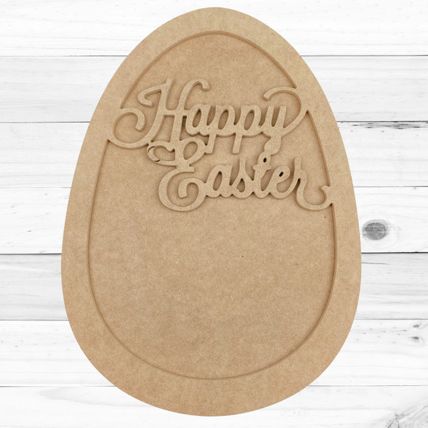 Happy Easter Egg Layered Art Set, Unfinished Wood Cutout
