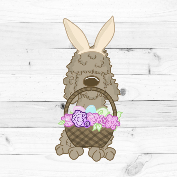 Easter Doodle Dog, Paint By Line MDF Wooden Craft, Unfinished Craft, DIY Craft Art, Unfinished Craft