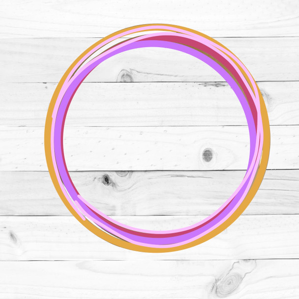 Overlapping Circle Boarder, Shape, MDF Wooden Craft, Unfinished Craft