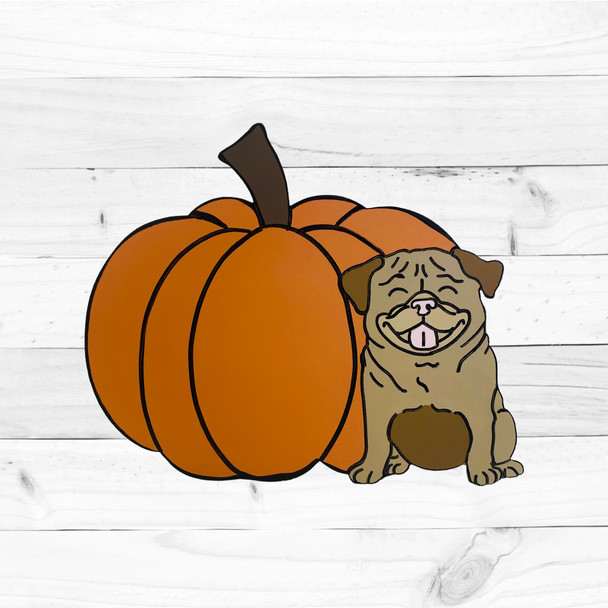 finished Pumpkin with Pug