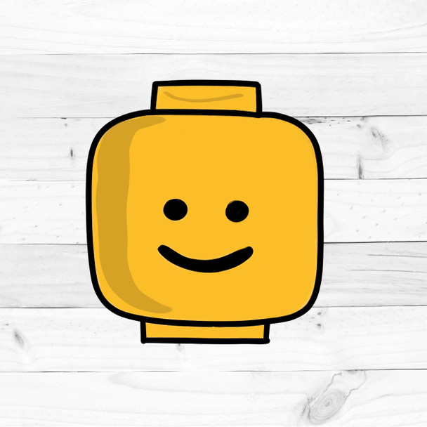 Building Block Character Head, Kids Shape Unfinished Wood Cutout, Paint by Line