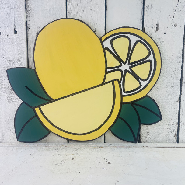 Lemons, Kids Shape Unfinished Wood Cutout, Paint by Line