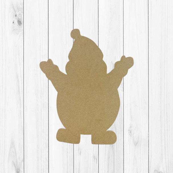 Santa with hands in the air, Christmas Shape, Unfinished Wood Craft Shape