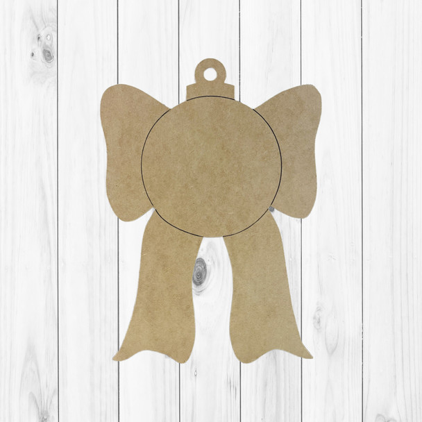 Bow with ornament, Christmas Shape, Paint by Line