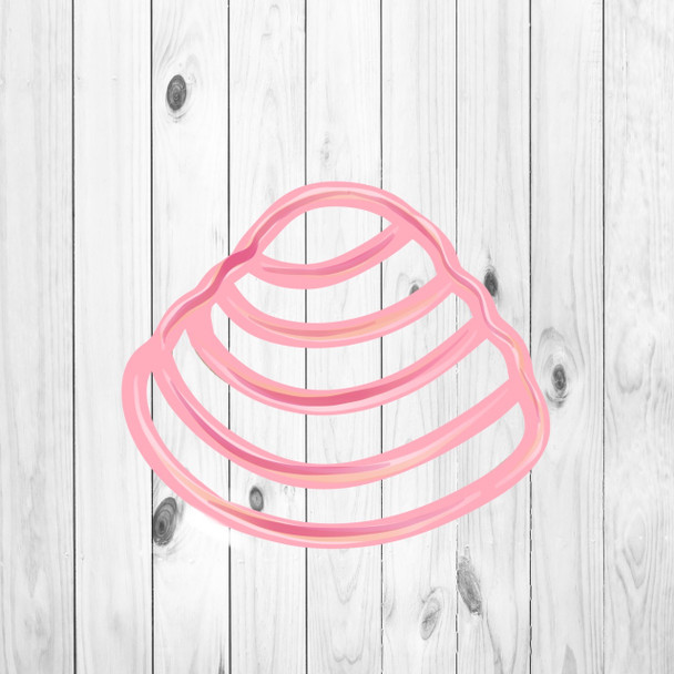 Imperial Clam Outline, Indian Block Print Stencil, Unfinished Wood Craft Shape