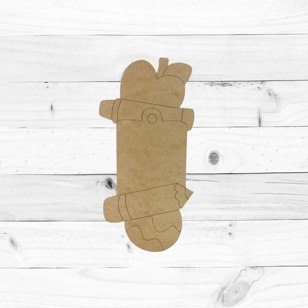 Teacher Appreciation Door Hanger, School Shape, Unfinished Wood Cutout