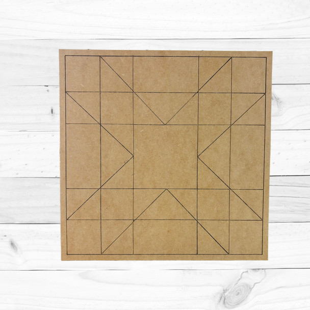 Quilt Boho Pattern X DIY, Unfinished Wood Cutout, Paint by Line