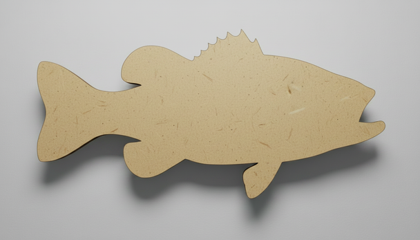 Bass Fish, Lake Art Unfinished Cutout, Wooden Shape, Paintable Wooden MDF