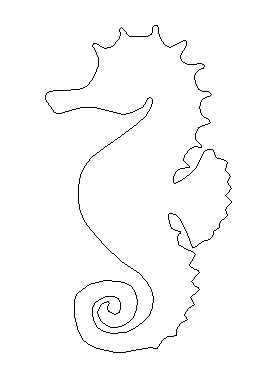 New Seahorse, Unfinished Cutout, Craft Wood Shape