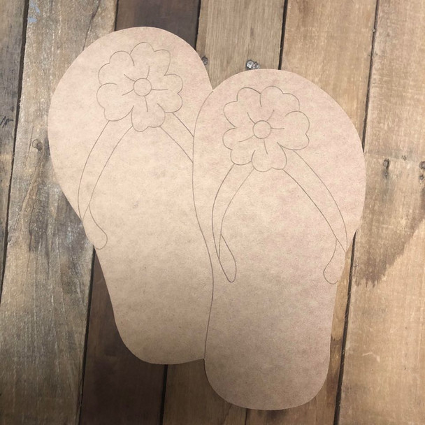 Flip Flops Cutout, Unfinished Wall Decor Paint by Line