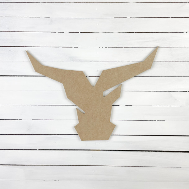 Bull With Horns SF, Custom Wooden Shape, Unfinished MDF