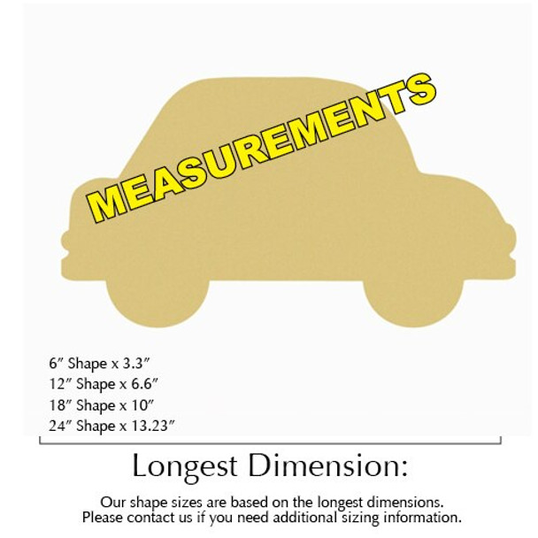 Car Unfinished Cutout measurements