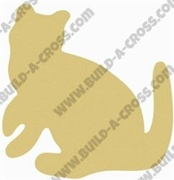 Cat Unfinished Cutout Paintable Wooden MDF build-a-cross