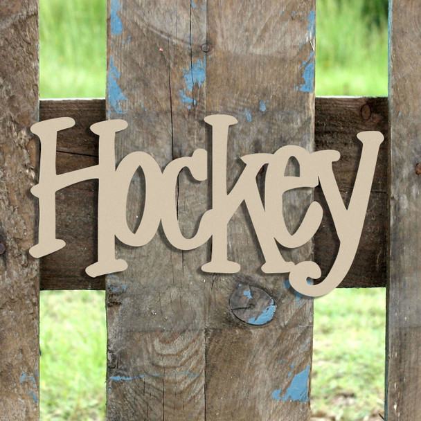 Hockey  Word Unfinished Cutout, Wooden Shape, MDF DIY