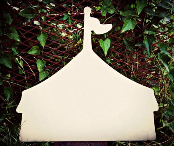 Circus Tent Unfinished Cutout, Wooden Shape,  Paintable MDF DIY Craft