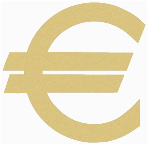 Euro Dollar Unfinished Cutout, Wooden Shape, Paintable MDF DIY Craft