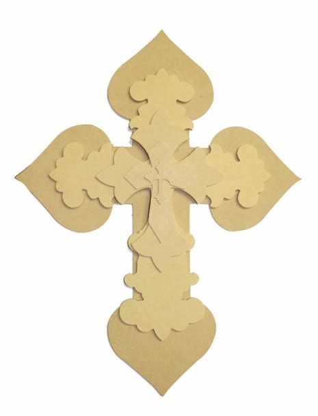 Unfinished Wooden Stacked Kit 4 Layered Crosses 22'' Sets Paintable
