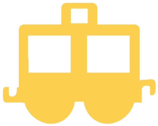 Train Caboose Unfinished Cutout, Wooden Shape, Paintable MDF Craft