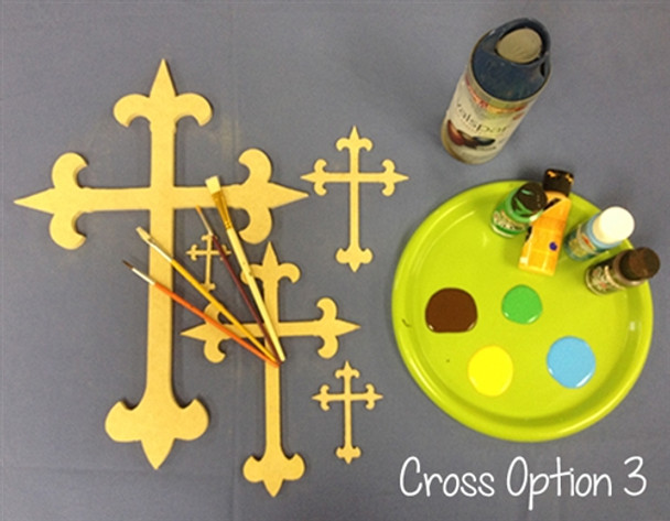 Cross 3 Unfinished Wooden Paint-able Wall Hanging Stackable