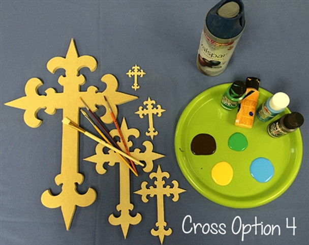 UNFINISHED WOODEN CROSS Paint-able WALL HANGING STACKABLE CROSS 4